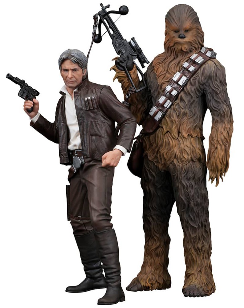 HAN SOLO & CHEWBACCA PACK 2 FIGURAS 20 Y 23 CM STAR WARS T