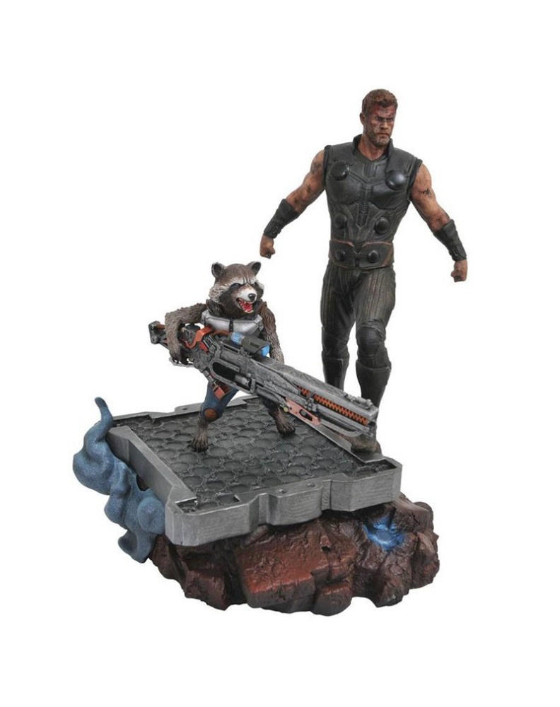 THOR & ROCKET RACCOON ESTATUA RESINA MARVEL PREMIER COLLECTION AVENGERS 3 THOR & ROCKET RACCOON ESTATUA RESINA MARVEL PREMIER COLLECTION AVENGERS 3