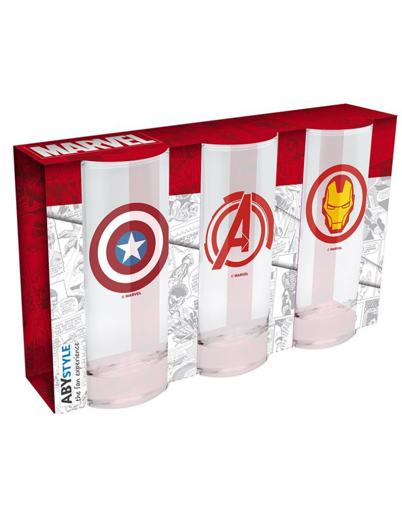 Avengers Captain America & Iron Man - 3 glasses set MARVEL