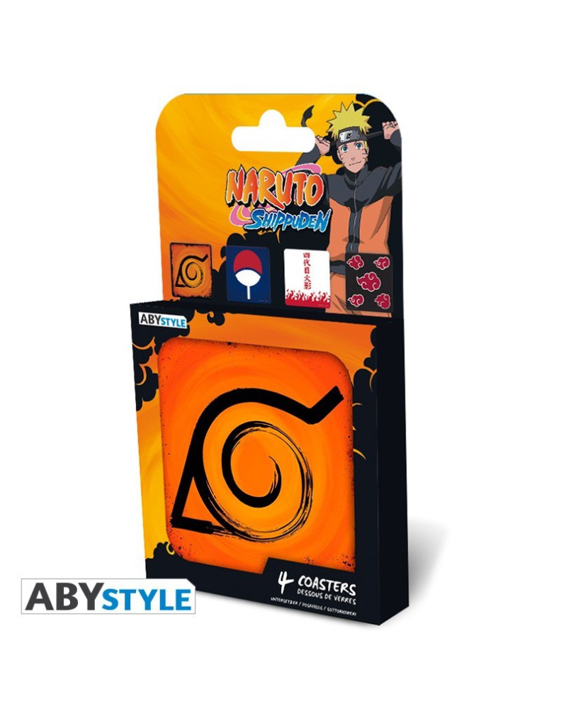 COASTER SET 4 NARUTO SHIPPUDEN EMBLEMAS