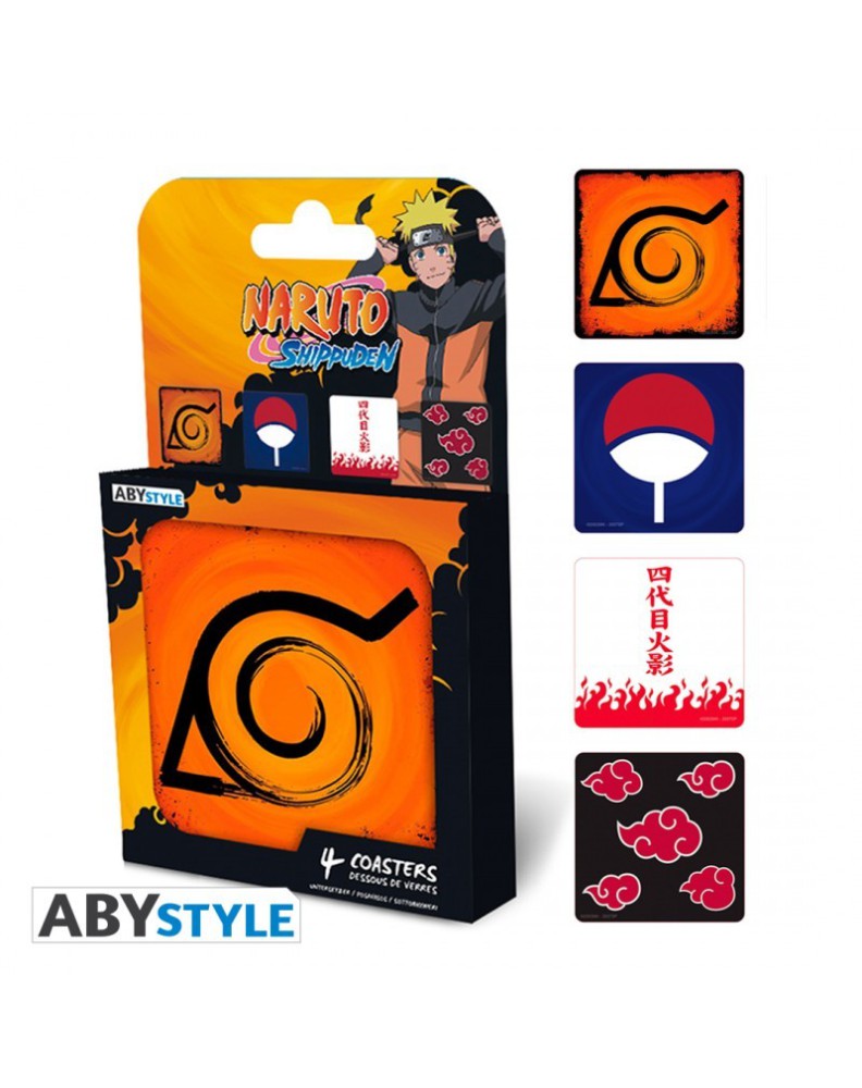 SET 4 POSAVASOS NARUTO SHIPPUDEN EMBLEMAS Vista 4