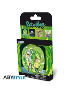 SET 4 COASTERS GENERIC RICK Y MORTY 