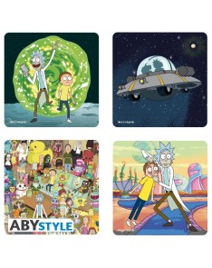 SET 4 COASTERS GENERIC Rick and Morty