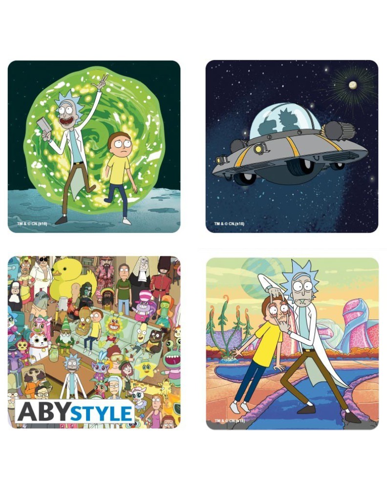 SET 4 COASTERS GENERIC Rick and Morty Vista 2