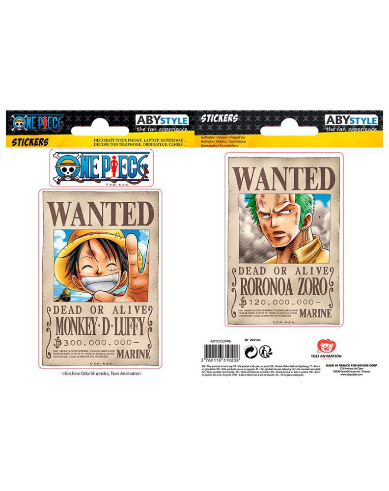 STICKERS WANTED ONE PIECE LUFFY