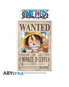 STICKERS WANTED ONE PIECE LUFFY Vista 2