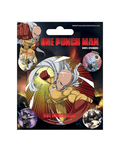 JUEGO DE PEGATINAS ONE PUNCH MAN PUÑO ATOMICO 