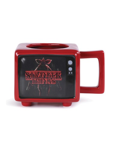 TAZA TERMICA CON FORMA DE TV RETRO STRANGER THINGS 