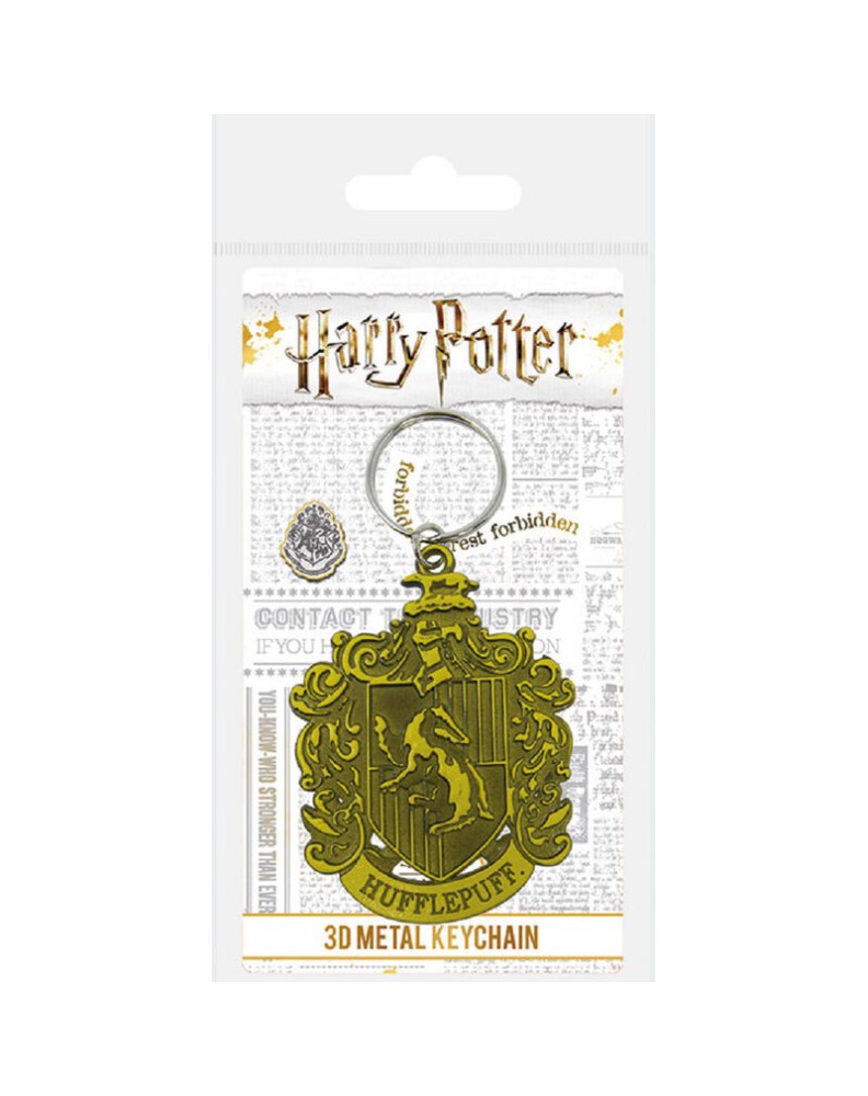 HARRY POTTER METALLIC SHIELD KEY CHAIN HUFFLEPUFF