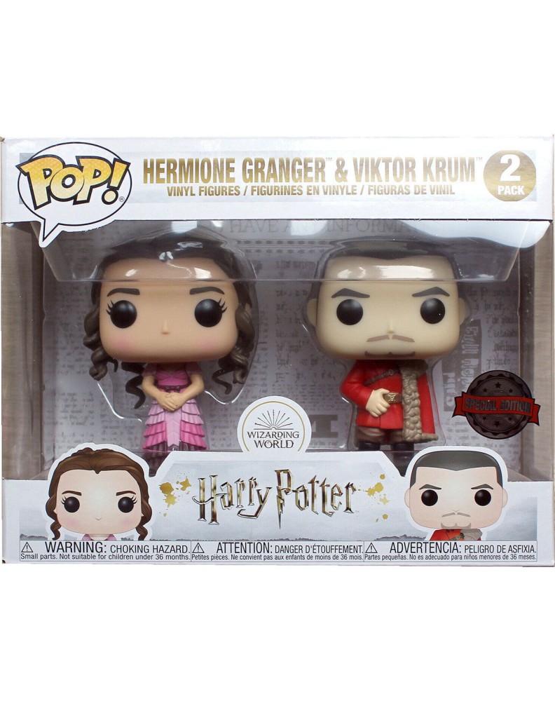 SET 2 FIGURAS POP HARRY POTTER HERMIONE AND KRUM YULE EXCLUSIVE