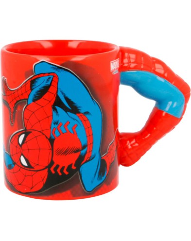 TAZA CERAMICA 3D 330 ML. BRAZO SPIDERMAN