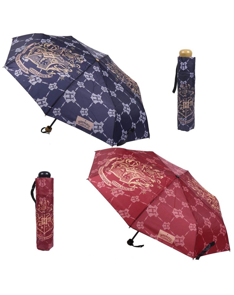 MANUAL FOLDING UMBRELLA HOGWARTS HARRY POTTER ADULTO