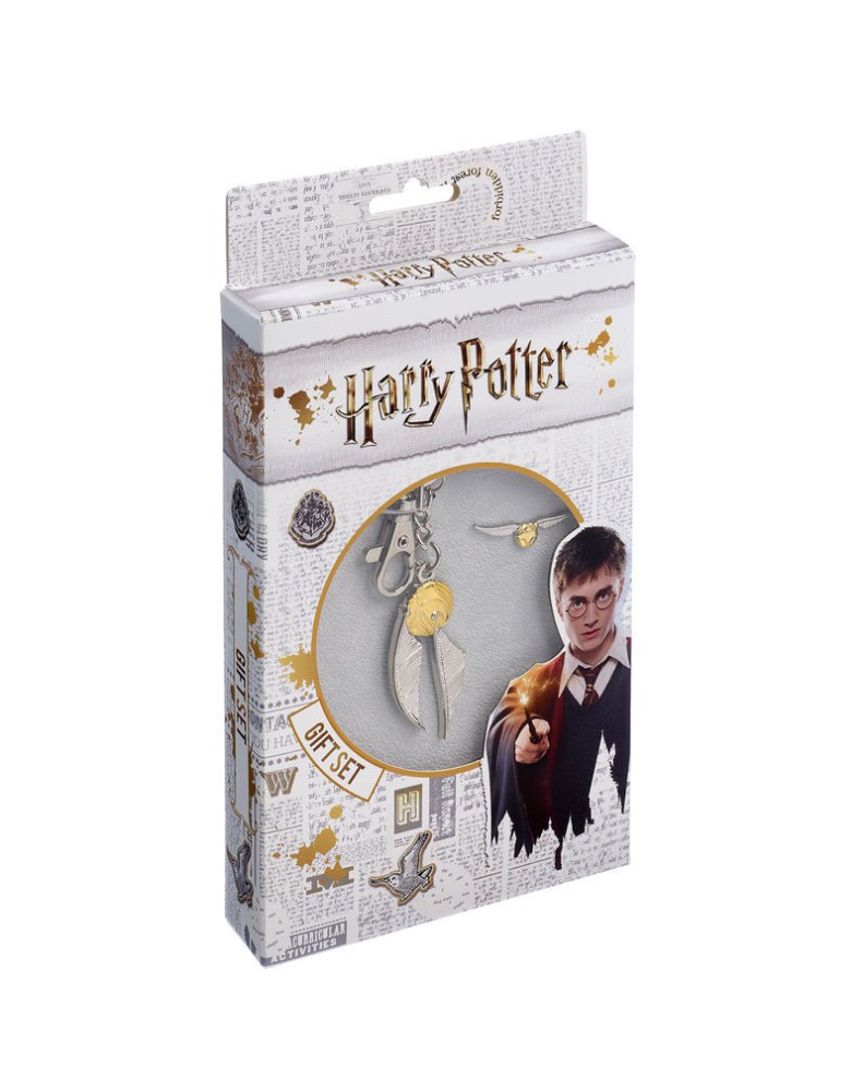 GOLDEN KEY CHAIN + PIN SET HARRY POTTER SNITCH Vista 2