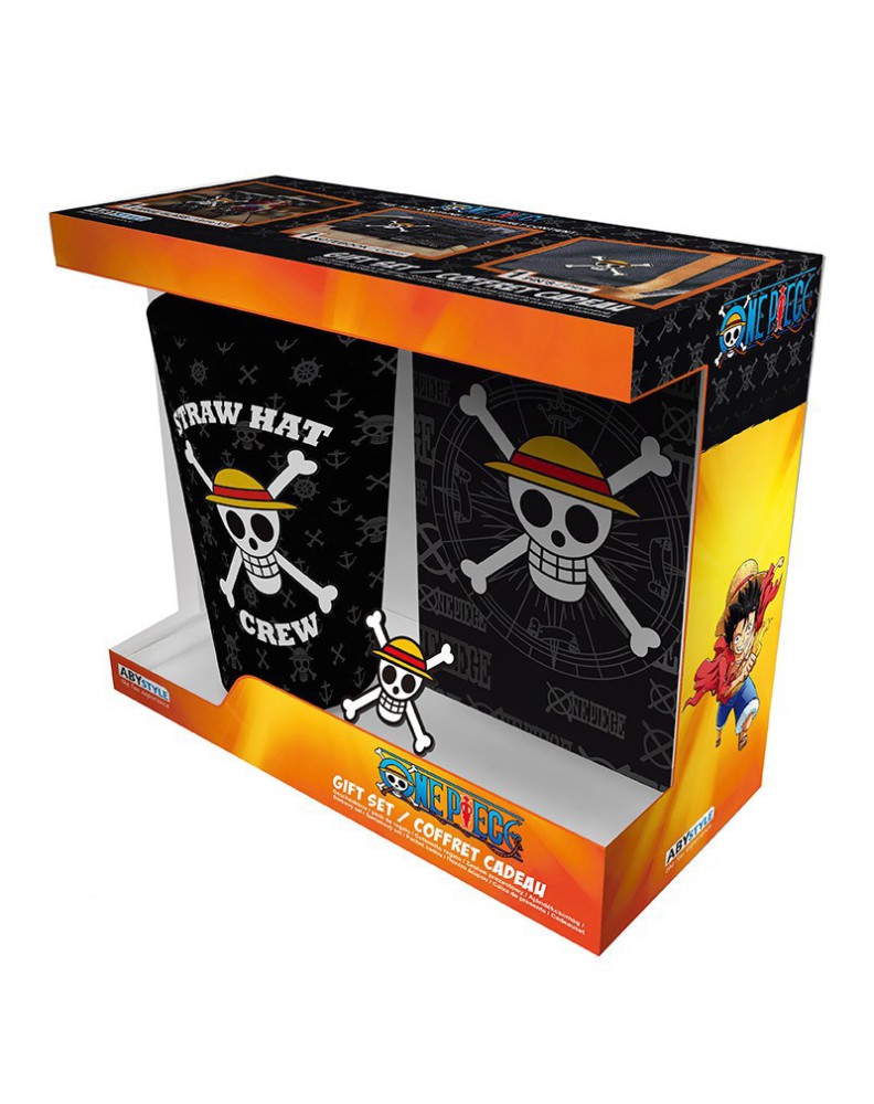 PACK VASO XXL + PIN + CUADERNO CALAVERA ONE PIECE