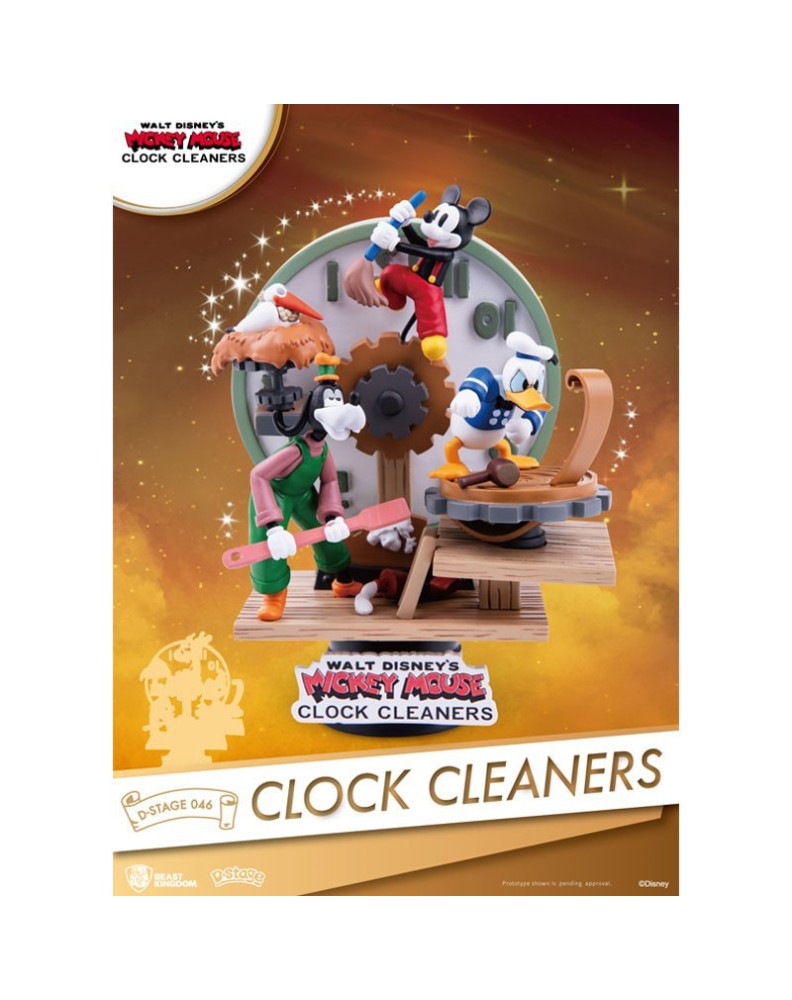 DIORAMA PVC D Disney MicKEY CHAIN Mouse-STAGE Clock Cleaners