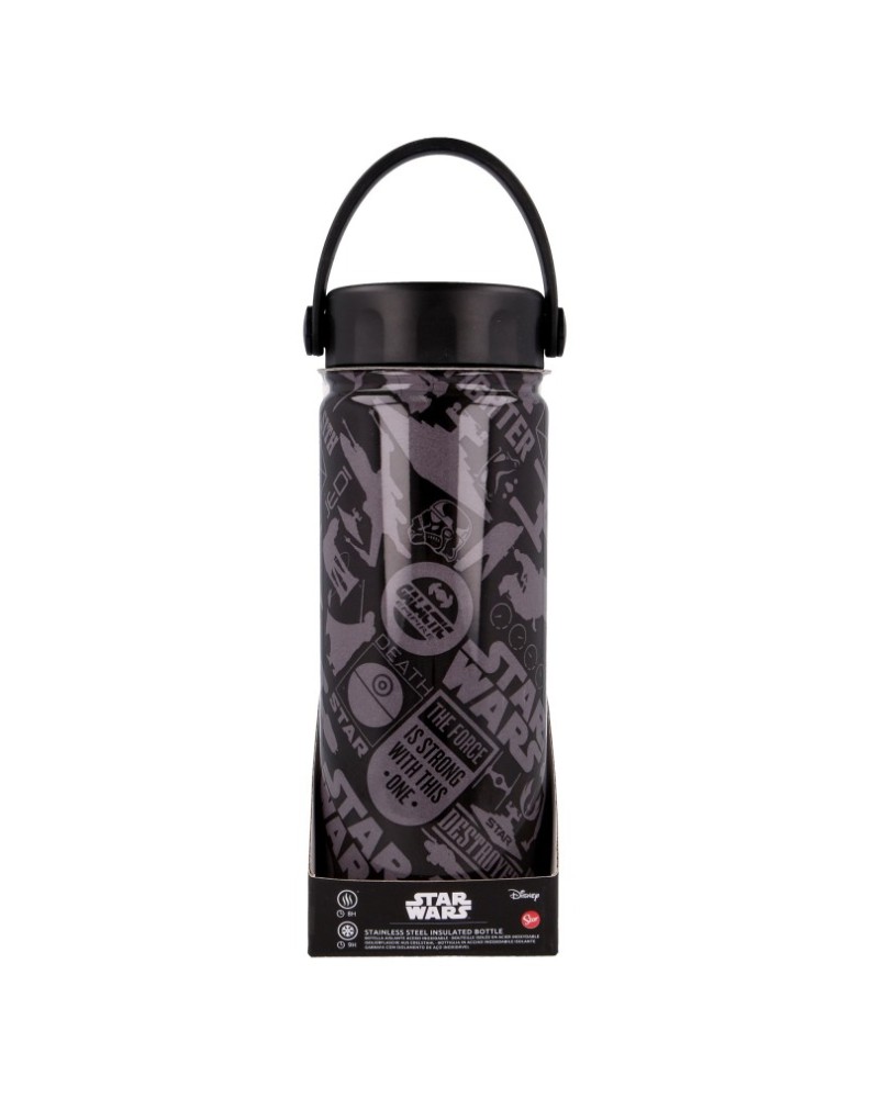 BOTELLA ACERO INOXIDABLE TERMO CON ASA 530 ML STAR WARS