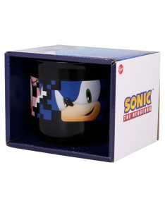 TAZA CERAMICA DESAYUNO 400 ML SONIC EN CAJA REGALO