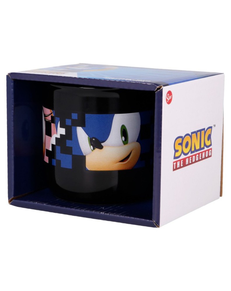 TAZA CERAMICA DESAYUNO 400 ML SONIC EN CAJA REGALO