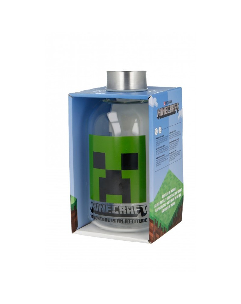 SMALL GLASS BOTTLE 620 ML MINECRAFT