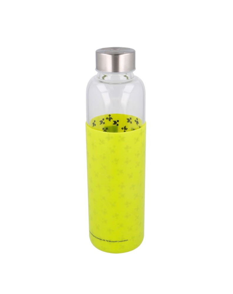 BOTELLA DE CRISTAL CON FUNDA DE SILICONA 585 ML MINECRAFT Vista 2
