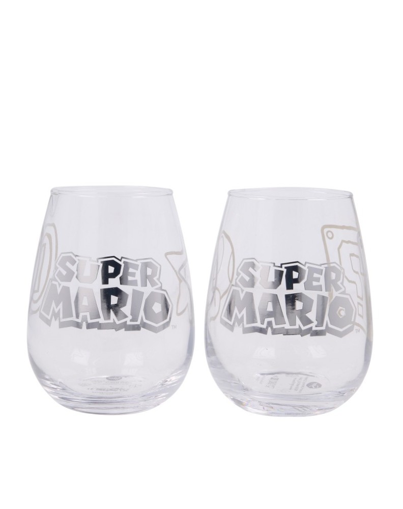 2 PCS 510 ML CRYSTAL GLASS SET SUPER MARIO View 3