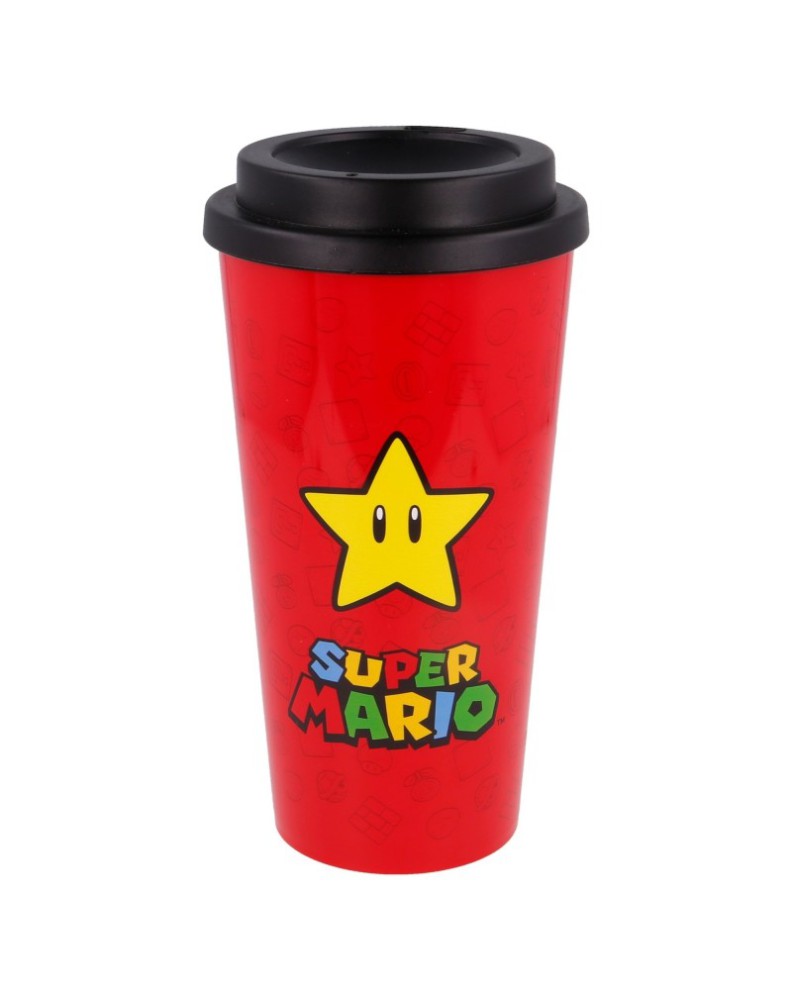 VASO CAFE DOBLE PARED 520 ML SUPER MARIO