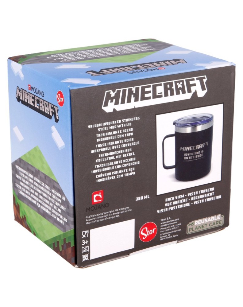 DOUBLE WALLED STAINLESS STEEL RAMBLER MUG 380 ML MINECRAFT Vista 2