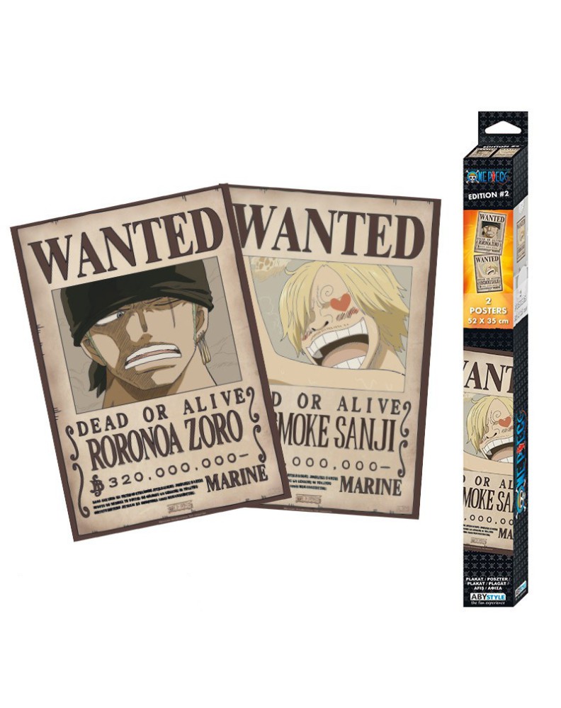 ONE PIECE - Set 2 Chibi Posters - Wanted Zoro & Sanji (52x35) 