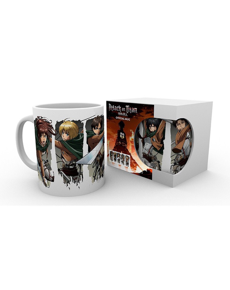 TAZA ATTACK ON TITAN 320 ML - CHARACTER MONTAGE Vista 2