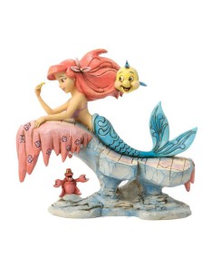 DECORATIVE FIGURE DISNEY ARIEL THE LITTLE MERMAID ON THE ROCK