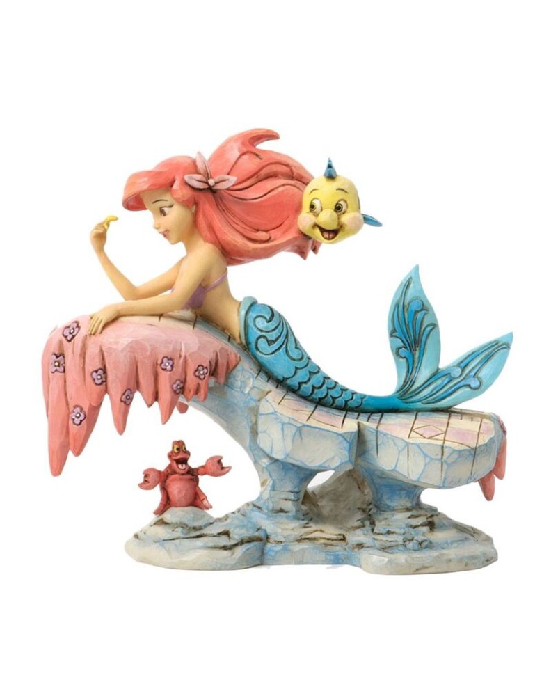 DECORATIVE FIGURE DISNEY ARIEL THE LITTLE MERMAID ON THE ROCK