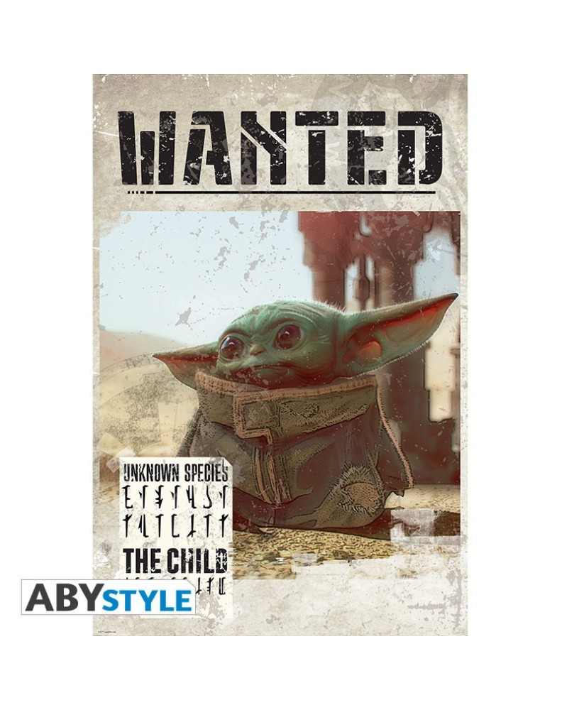 POSTER THE MANDALORIAN - "BABY YODA WANTED" (91.5X61)