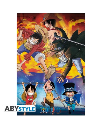 POSTER ONE PIECE - "ACE SABO LUFFY" (91.5X61)