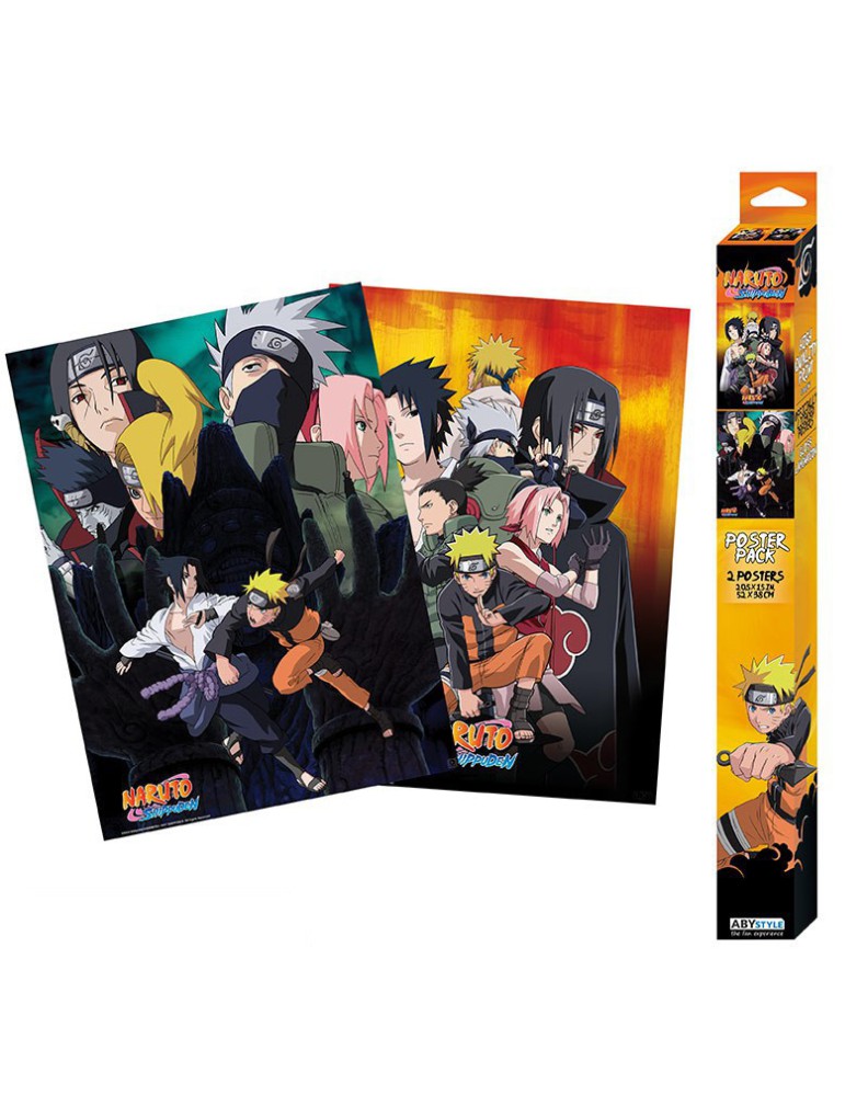 POSTER NARUTO SHIPPUDEN - SET 2 POSTERS - NINJAS (52X38) X4 POSTER NARUTO SHIPPUDEN - SET 2 POSTERS - NINJAS (52X38) X4