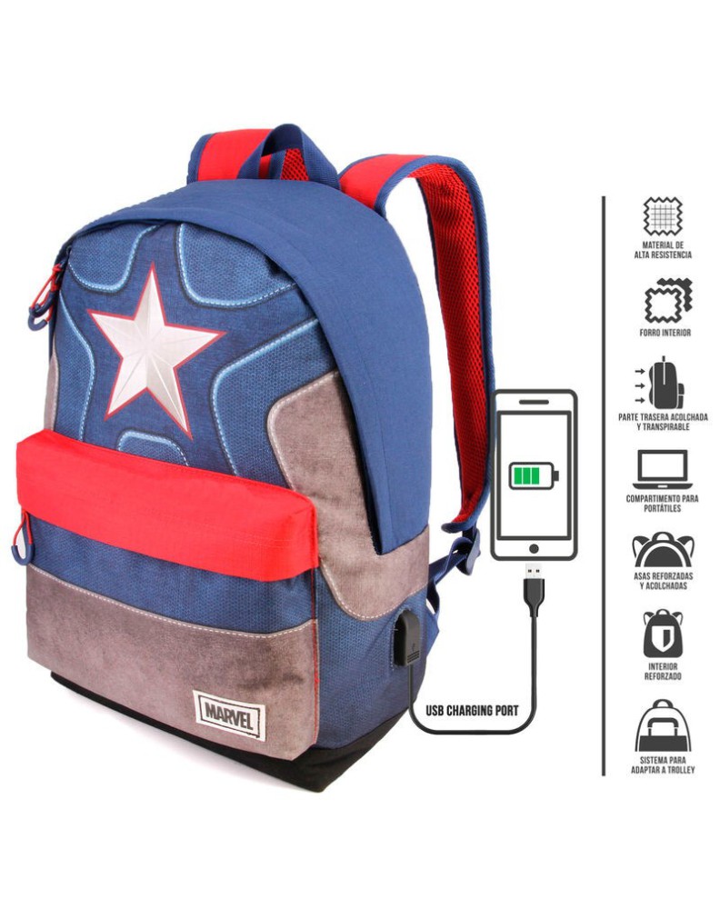 MOCHILA CAPITAN AMERICA MARVEL ADAPTABLE 42CM Vista 3