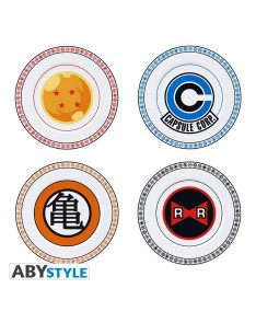 DRAGON BALL - SET OF 4 PLATES - EMBLEMS