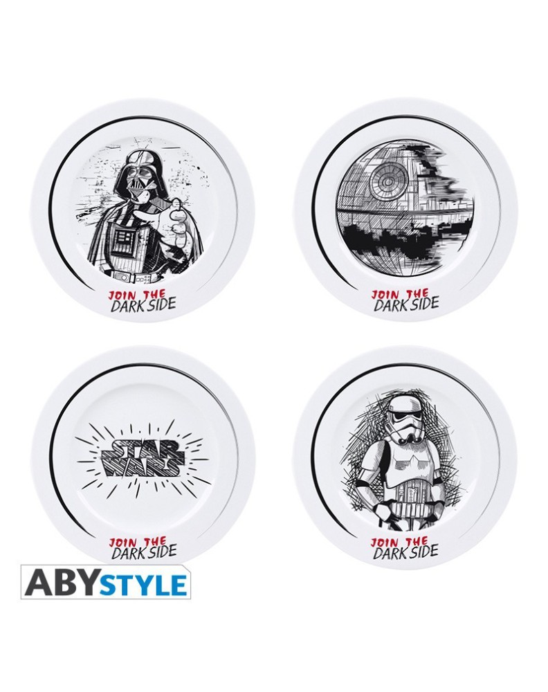 SET 4 PLATOS STAR WARS - JOIN THE DARK SIDE