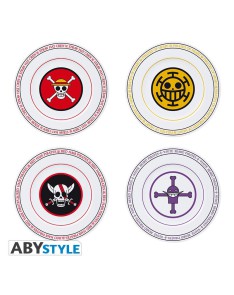 SET 4 PLATOS ONE PIECE - EMBLEMAS