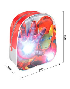 MOCHILA 3D LUCES VENGADORES AVENGERS MARVEL 31CM Vista 3