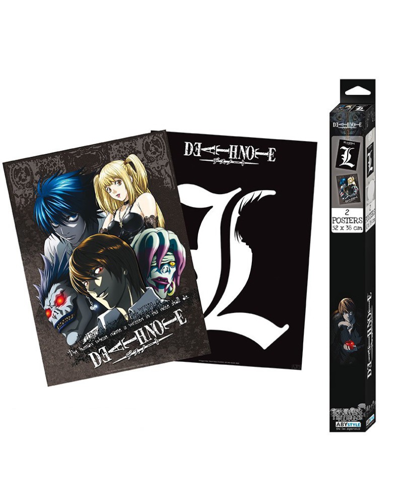 SET 2 CHIBI POSTERS DEATH NOTE L & GROUP (52X38)