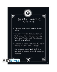 POSTER DEATH NOTE RULES 52X38 CM