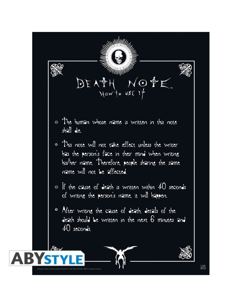 PÓSTER DEATH NOTE REGLAS 52X38 CM