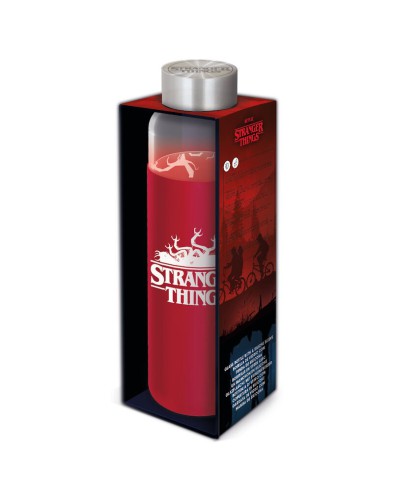 BOTELLA DE CRISTAL CON FUNDA DE SILICONA 585 ML STRANGER THINGS