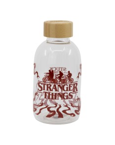 SMALL GLASS BOTTLE 620 ML STRANGER THINGS