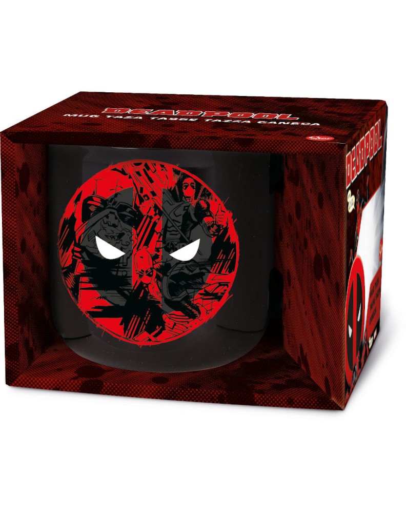 TAZA CERAMICA DESAYUNO 400 ML DEAD POOL EN CAJA REGALO