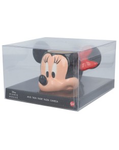 TAZA CERAMICA 3D 360 ML. CABEZA MINNIE EN CAJA REGALO