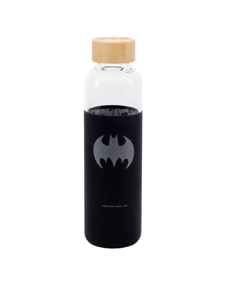 GLASS BOTTLE WITH SILICONE CASE 585 ML BATMAN SYMBOL