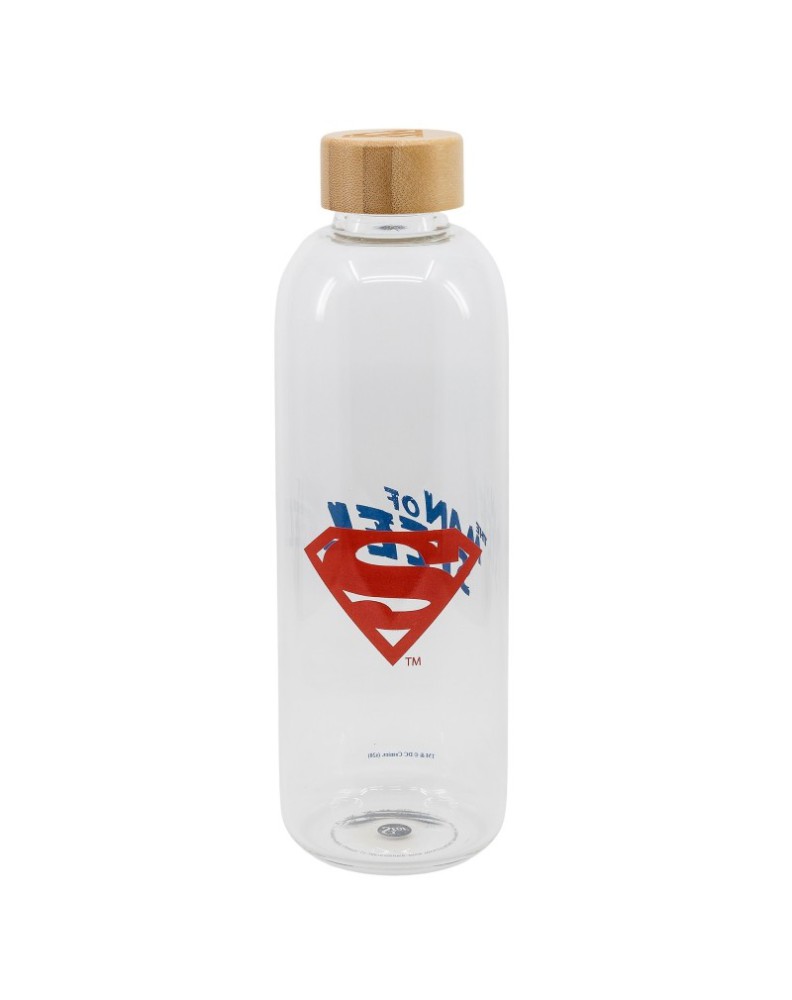 LARGE GLASS BOTTLE 1030 ML SUPERMAN SYMBOL