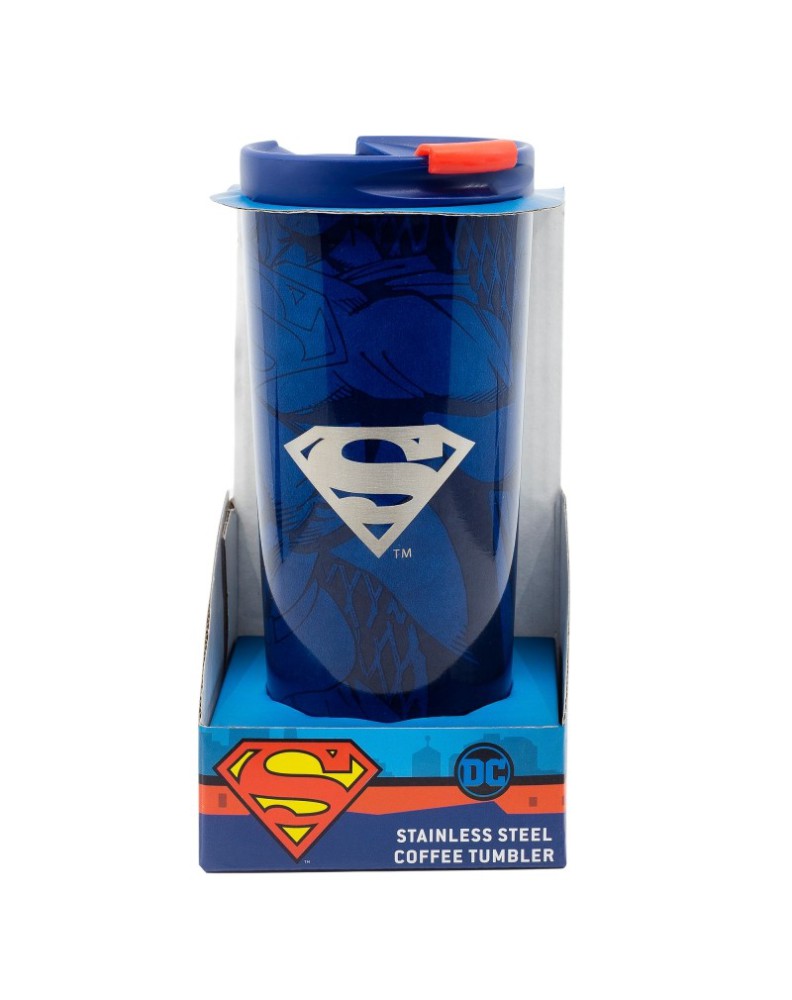 TUBE THERMO CAFE STAINLESS STEEL 425 ML SUPERMAN SYMBOL View 4