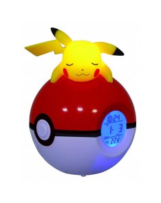 PIKACHU DURMIENDO EN POKEBALL RELOJ DESPERTADOR LAMPARA LED POKEMON Vista 2